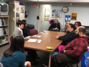 Secretary Miller visits home visiting program in Bloomsburg.