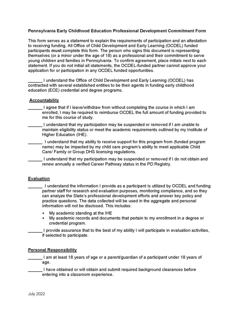 Pennsylvania Early Childhood Education Professional Development ...