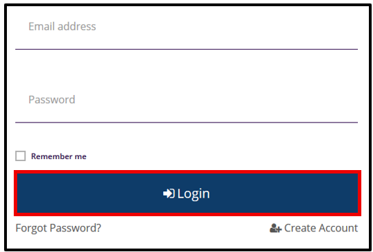 Login screen showing a Forgot Password link below the Login button.