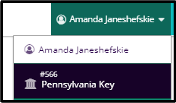 Personal profile selection displayed at top of account page.