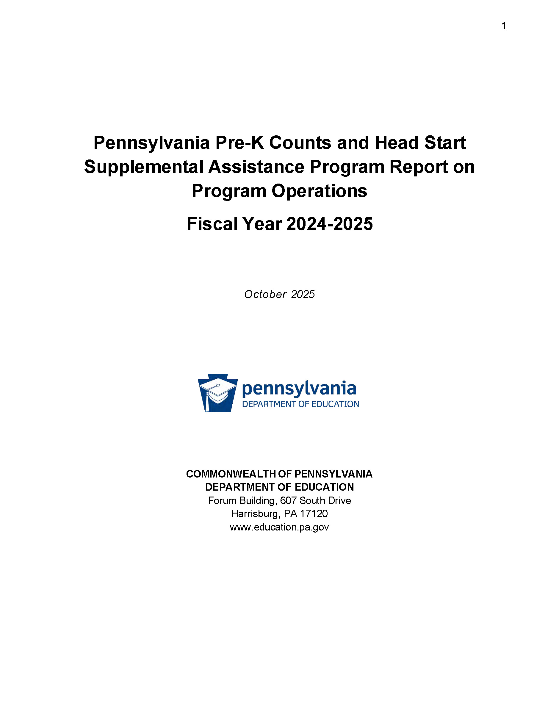 Cover page of the 2024–2025 PKC HSSAP Program Annual Report.