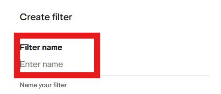 Set rules section showing ‘From contains’ and the filter value field highlighted.