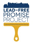 Lead‑Free Promise Project logo showing a paintbrush icon with the text “LEAD‑FREE PROMISE PROJECT” and the tagline “Protecting Kids by Ending Lead Paint Poisoning.”