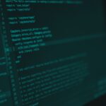 Website coding on a laptop screen.
