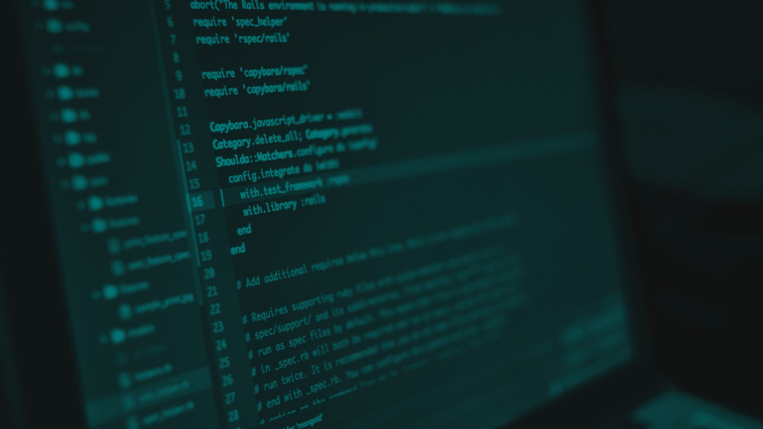 Website coding on a laptop screen.